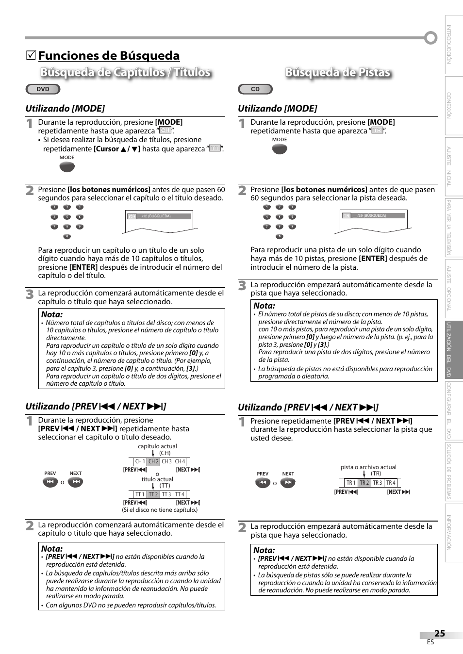 Búsqueda de pistas | Philips Magnavox sdtv CD130MW9 User Manual | Page 73 / 90