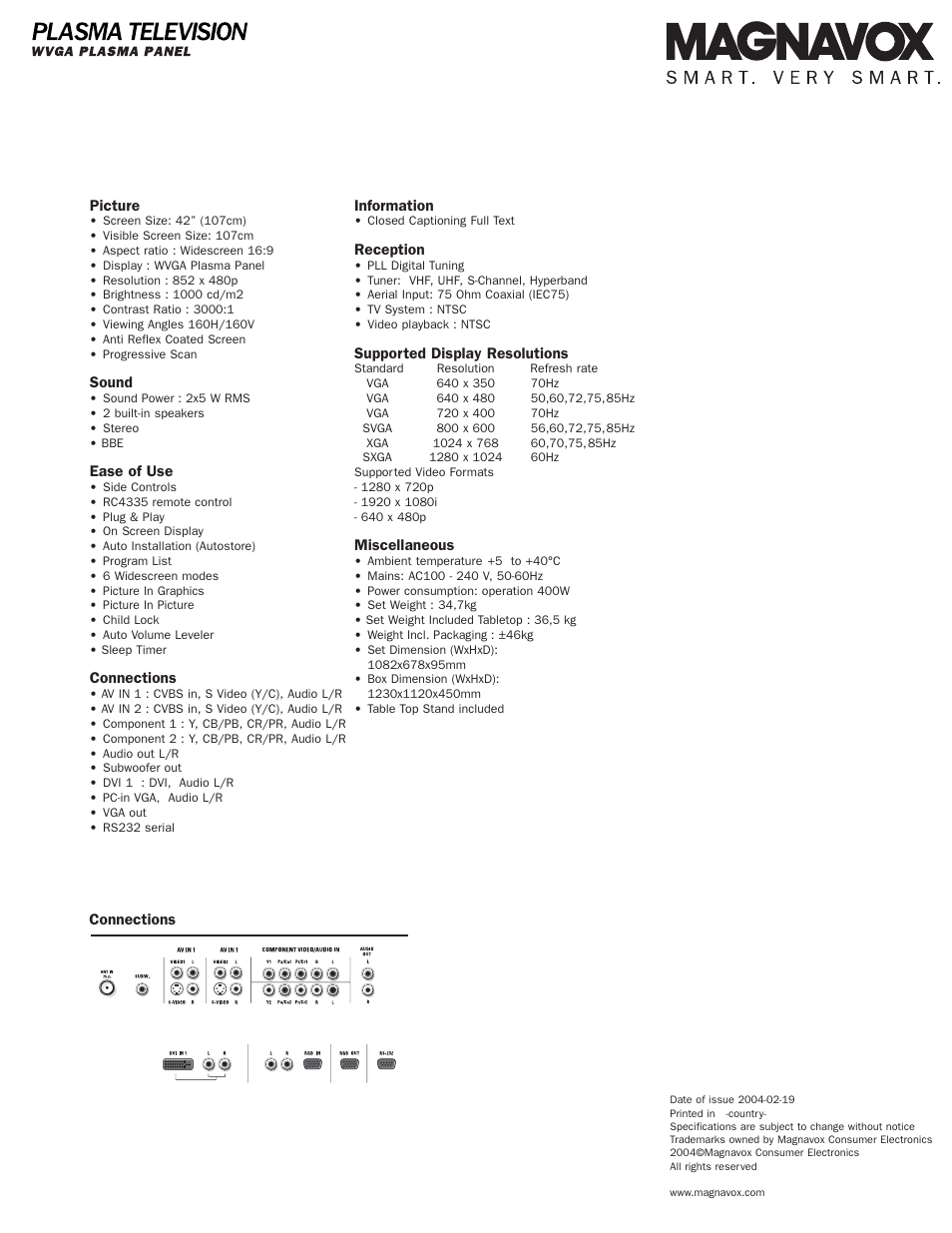 Philips Magnavox 42MF7000/17 User Manual | Page 2 / 2
