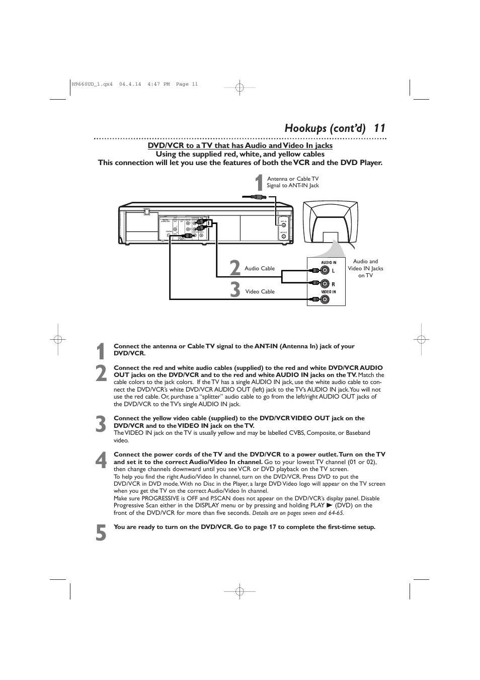 Hookups (cont’d) 11 | Philips Magnavox MDV540VR User Manual | Page 11 / 80