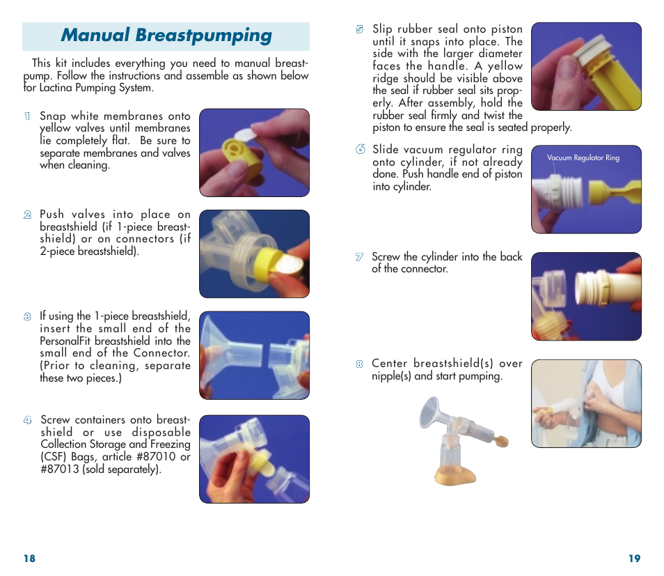 Manual breastpumping | Medela Classic Breastpump User Manual | Page 11 / 13