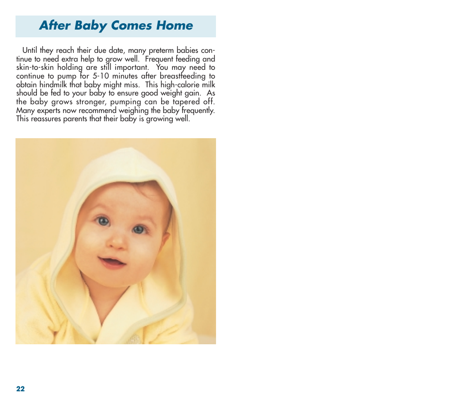 After baby comes home | Medela Classic Breastpump User Manual | Page 13 / 13