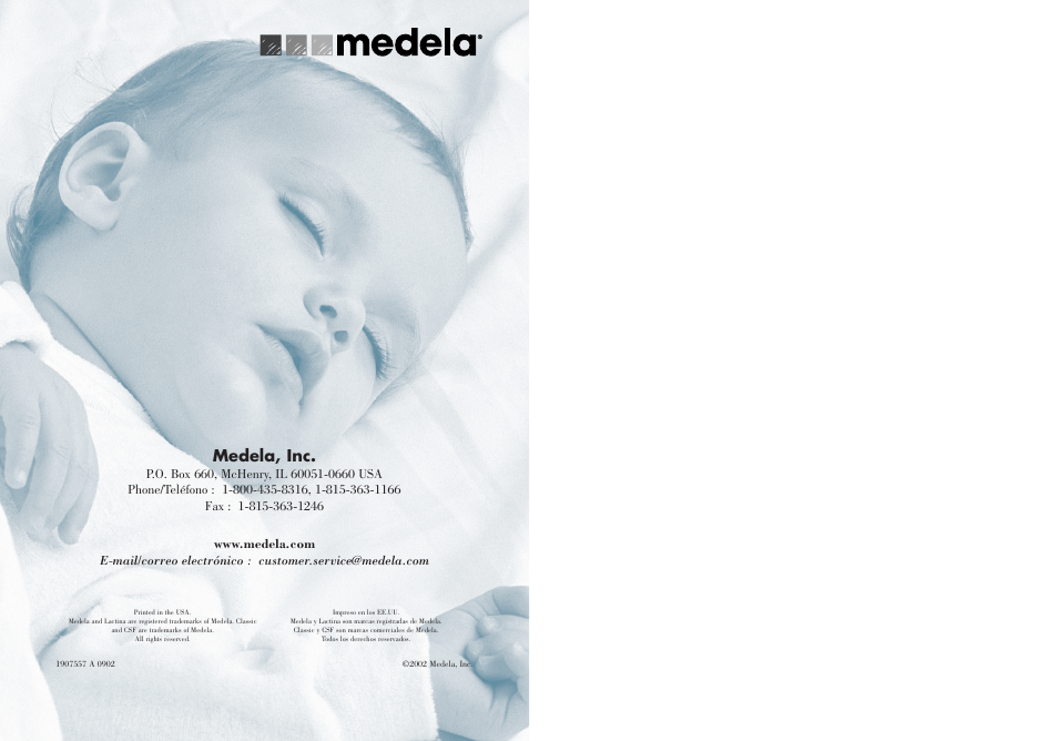Medela, inc | Medela Double Deluxe breastpump User Manual | Page 13 / 13