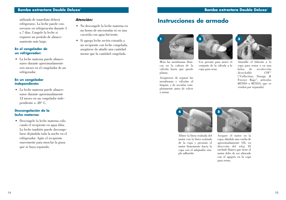 Instrucciones de armado | Medela Double Deluxe breastpump User Manual | Page 9 / 13