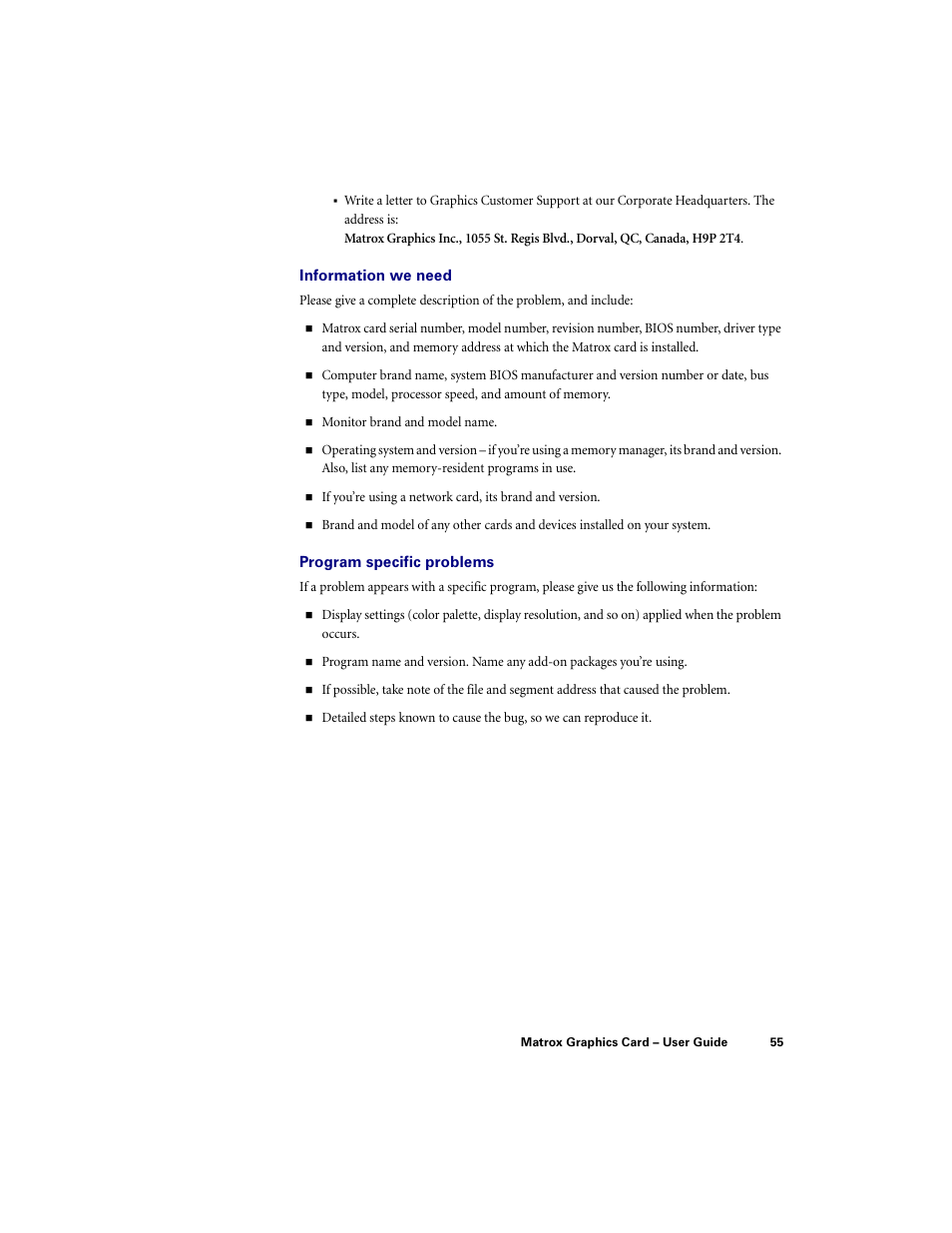 Matrox Electronic Systems LE G450 User Manual | Page 55 / 67