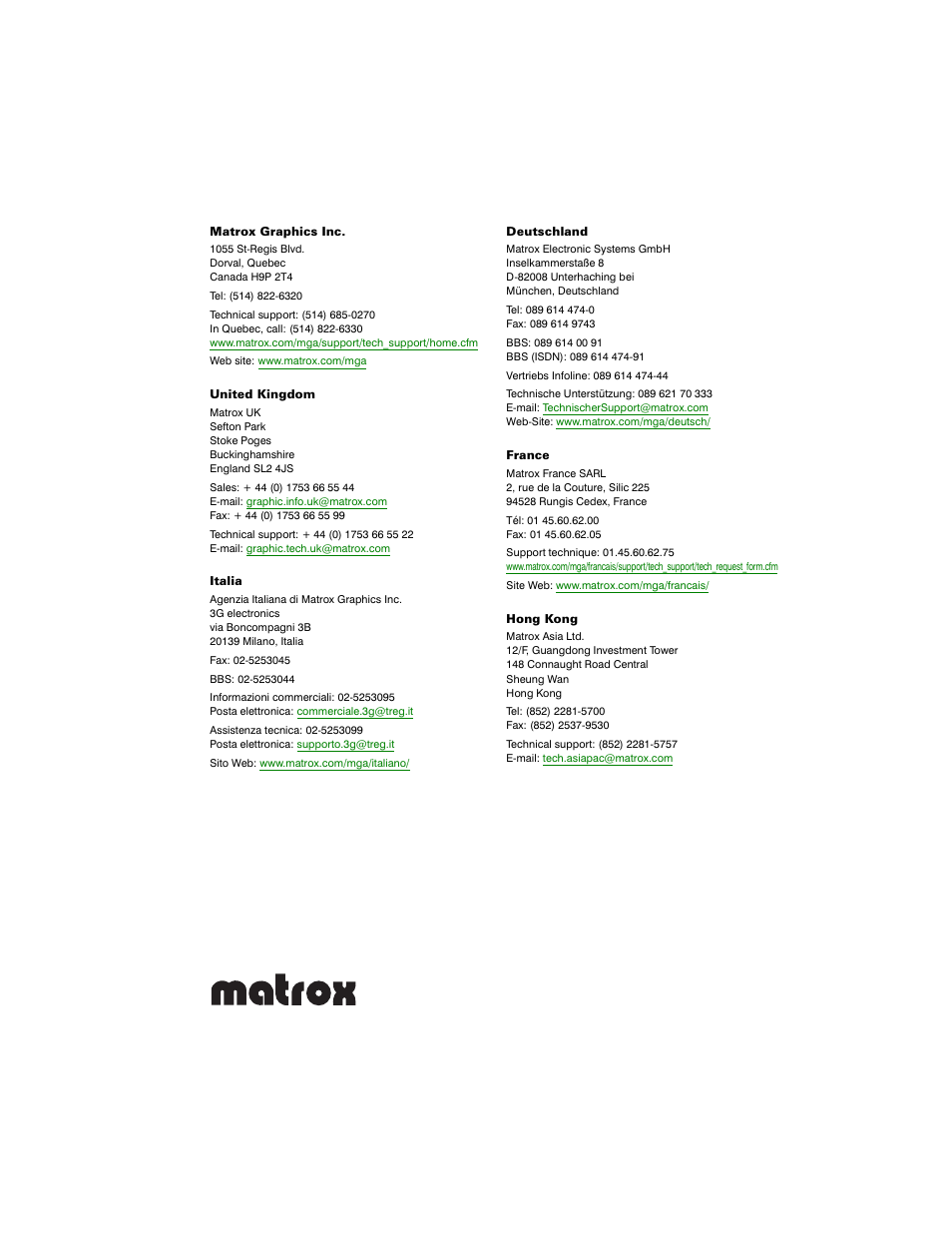 Matrox Electronic Systems LE G450 User Manual | Page 67 / 67
