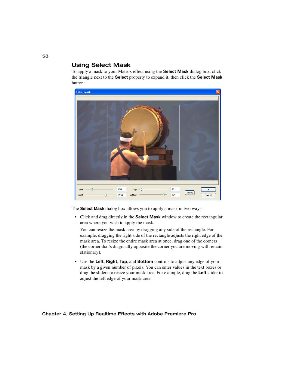Using select mask | Matrox Electronic Systems Matrox RT.X2 User Manual | Page 66 / 224