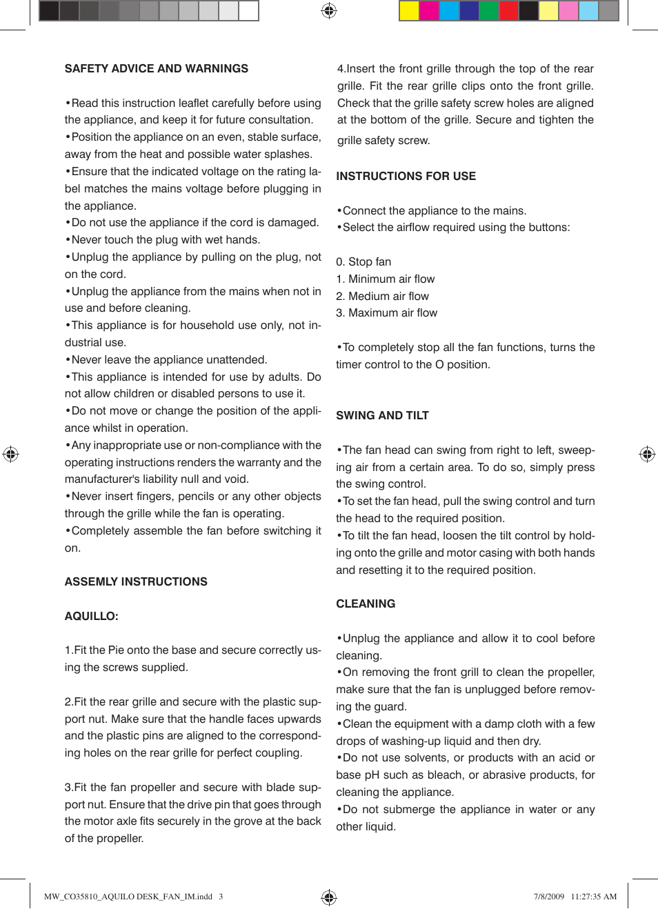 Mellerware AQUILLO 35810 User Manual | Page 3 / 6