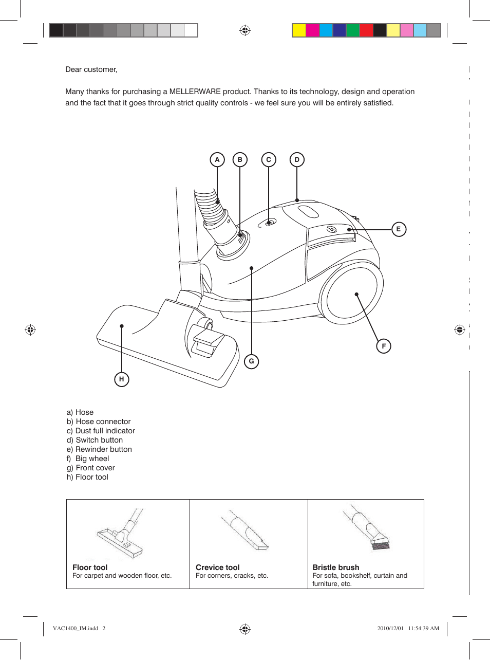 Mellerware VAC14001400W User Manual | Page 2 / 6