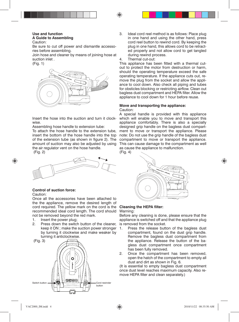 Mellerware VAC20002000W User Manual | Page 4 / 6