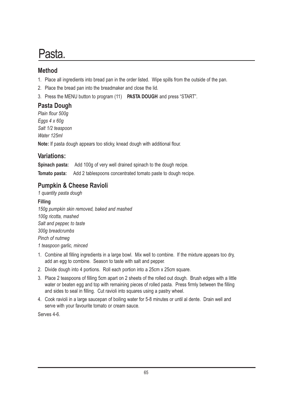 Pasta | Mellerware 26550550W User Manual | Page 65 / 81