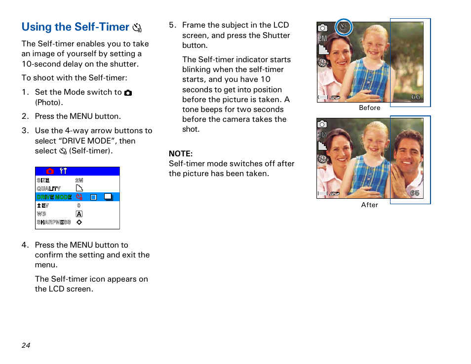 Using the self-timer | Microtek MKT-1300a User Manual | Page 31 / 72
