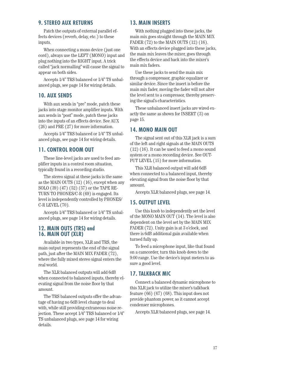 MACKIE SR244-VLZ PRO User Manual | Page 17 / 31