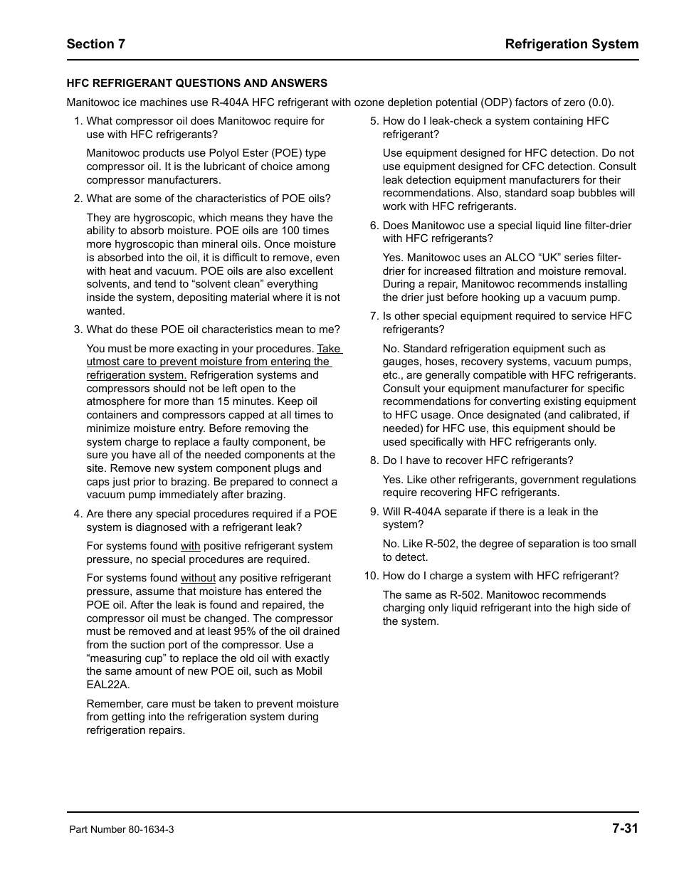 Manitowoc Ice MARINE MODEL S1800 User Manual | Page 97 / 100