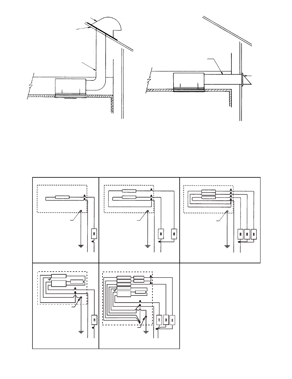 Caution, Fig. 6 fig. 7, Roof cap wall cap 4” round duct 4” round duct roof | Marley Engineered Products 8100 User Manual | Page 4 / 24