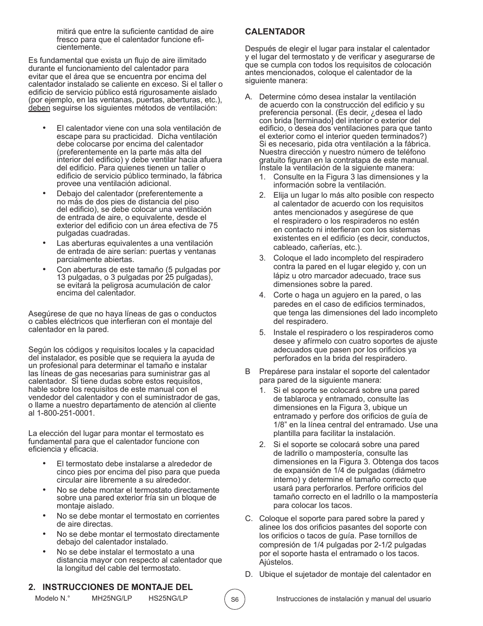 Mr. Heater MH25LP User Manual | Page 22 / 48