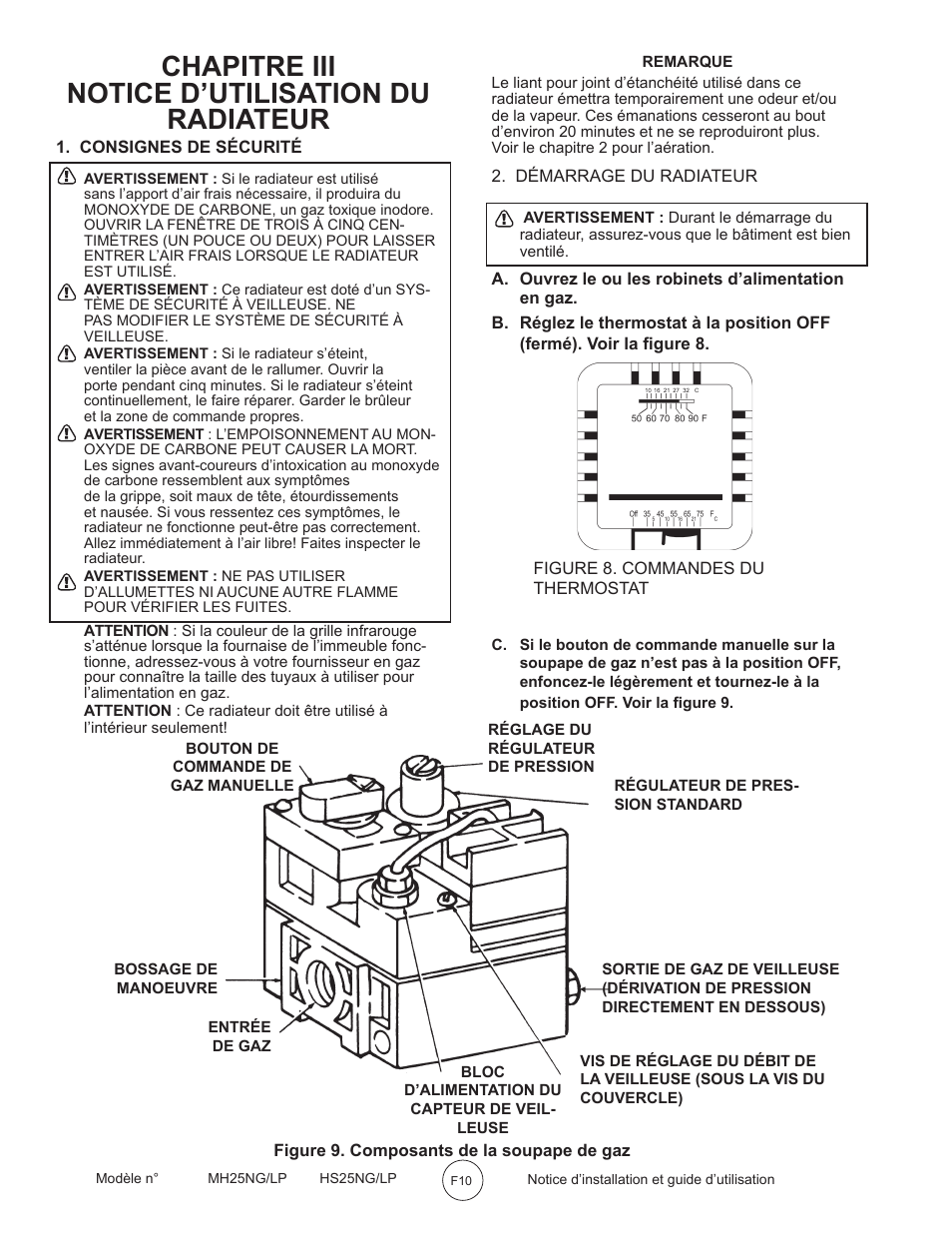 Chapitre iii notice d’utilisation du radiateur | Mr. Heater MH25LP User Manual | Page 42 / 48