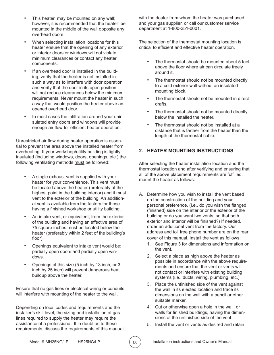 Mr. Heater MH25LP User Manual | Page 6 / 48