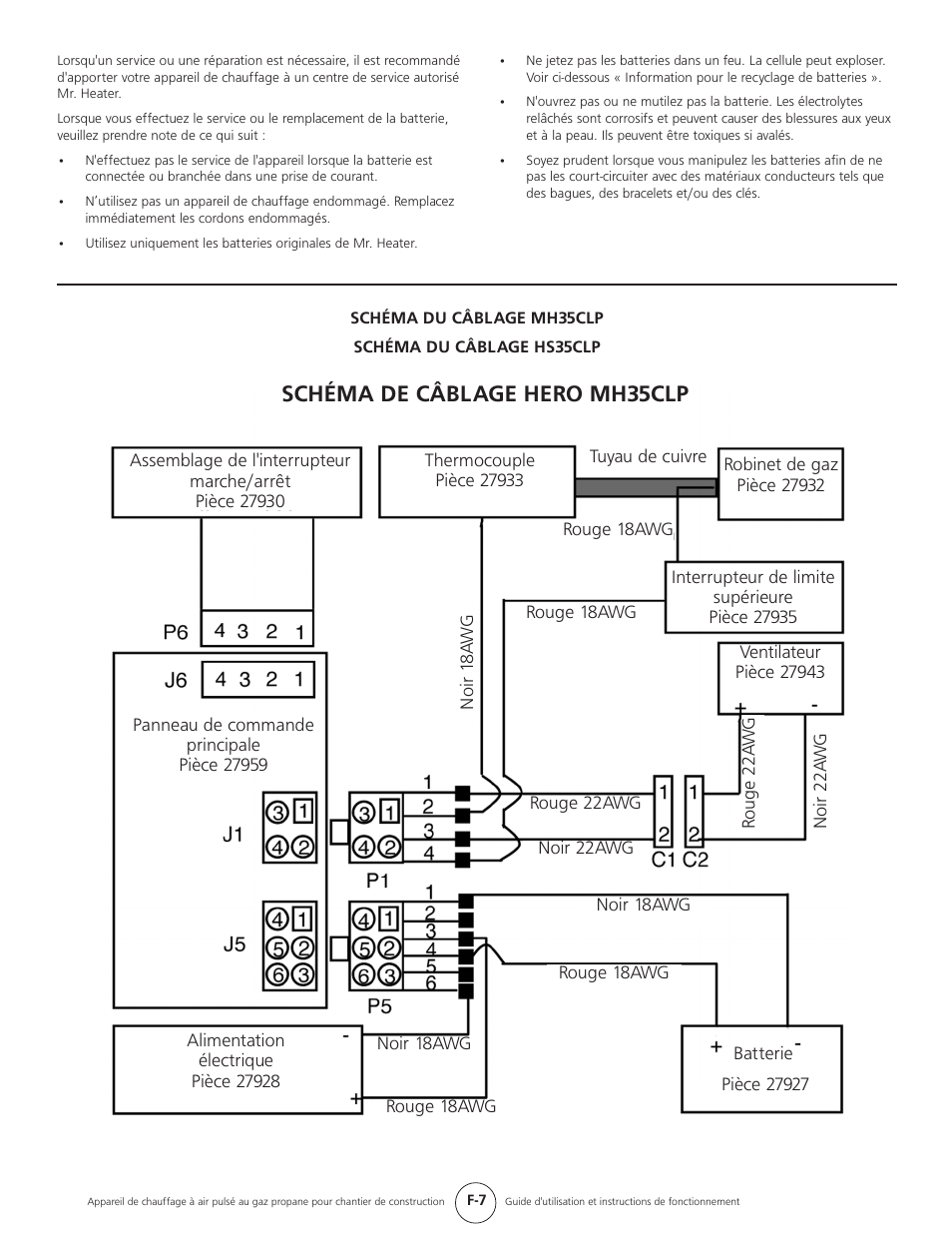Schéma de câblage hero mh35clp | Mr. Heater HEATSTAR HS35CLP User Manual | Page 29 / 32