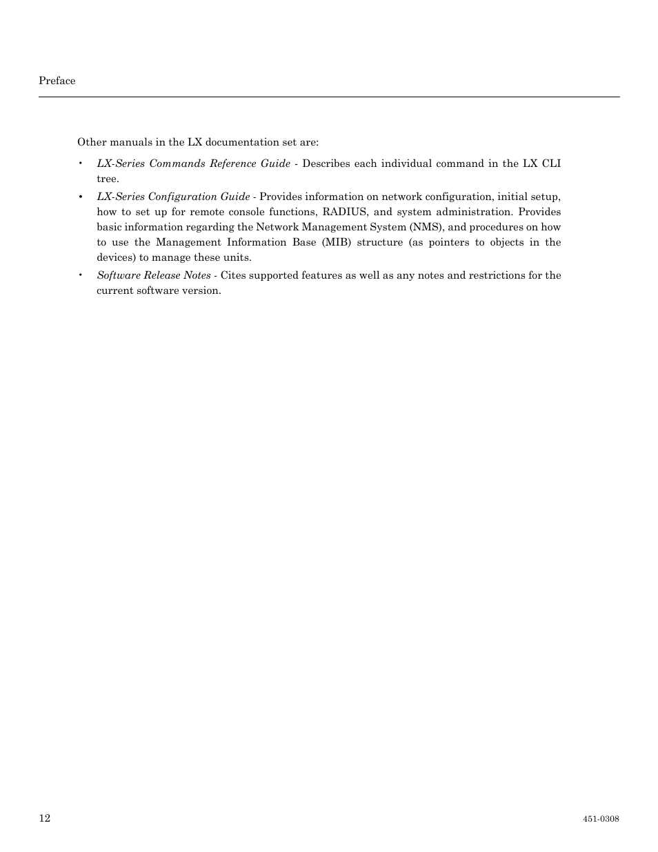 Other documentation | MRV Communications LX-4000 Series User Manual | Page 12 / 65