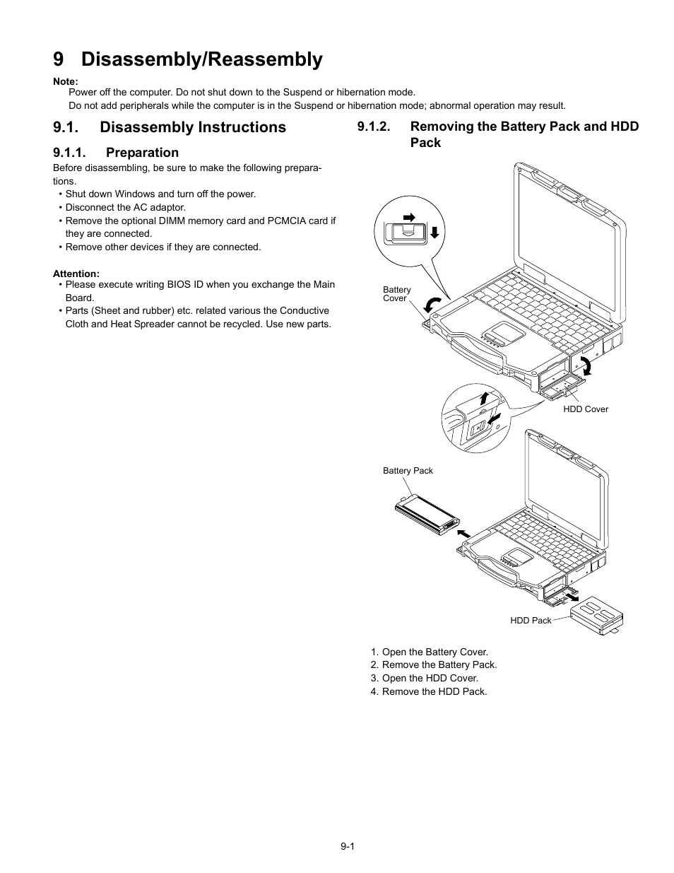 9 disassembly/reassembly, Disassembly instructions | Matsushita CF-30 User Manual | Page 23 / 81