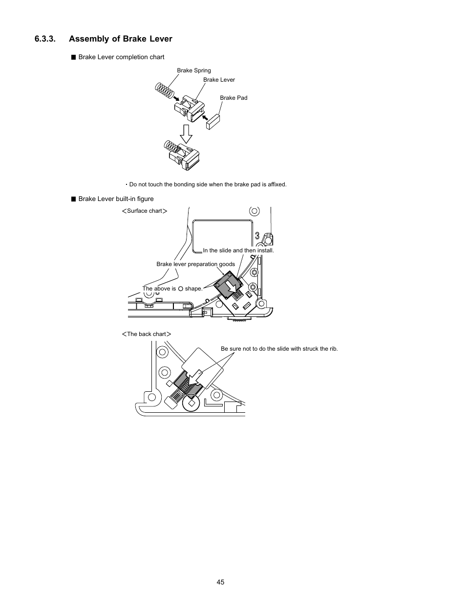 Assembly of brake lever | Matsushita CF-W4HWEZZBM User Manual | Page 45 / 64