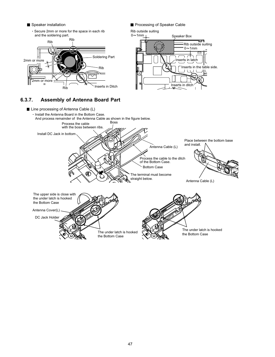 Assembly of antenna board part | Matsushita CF-W4HWEZZBM User Manual | Page 47 / 64