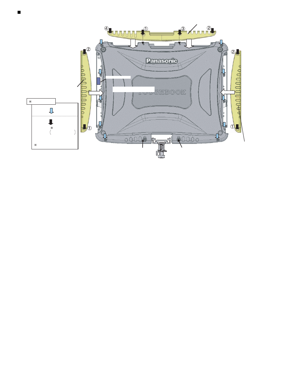 Assembly of tablet latch cover and antenna cover | Matsushita CF-19FHGAX User Manual | Page 42 / 90