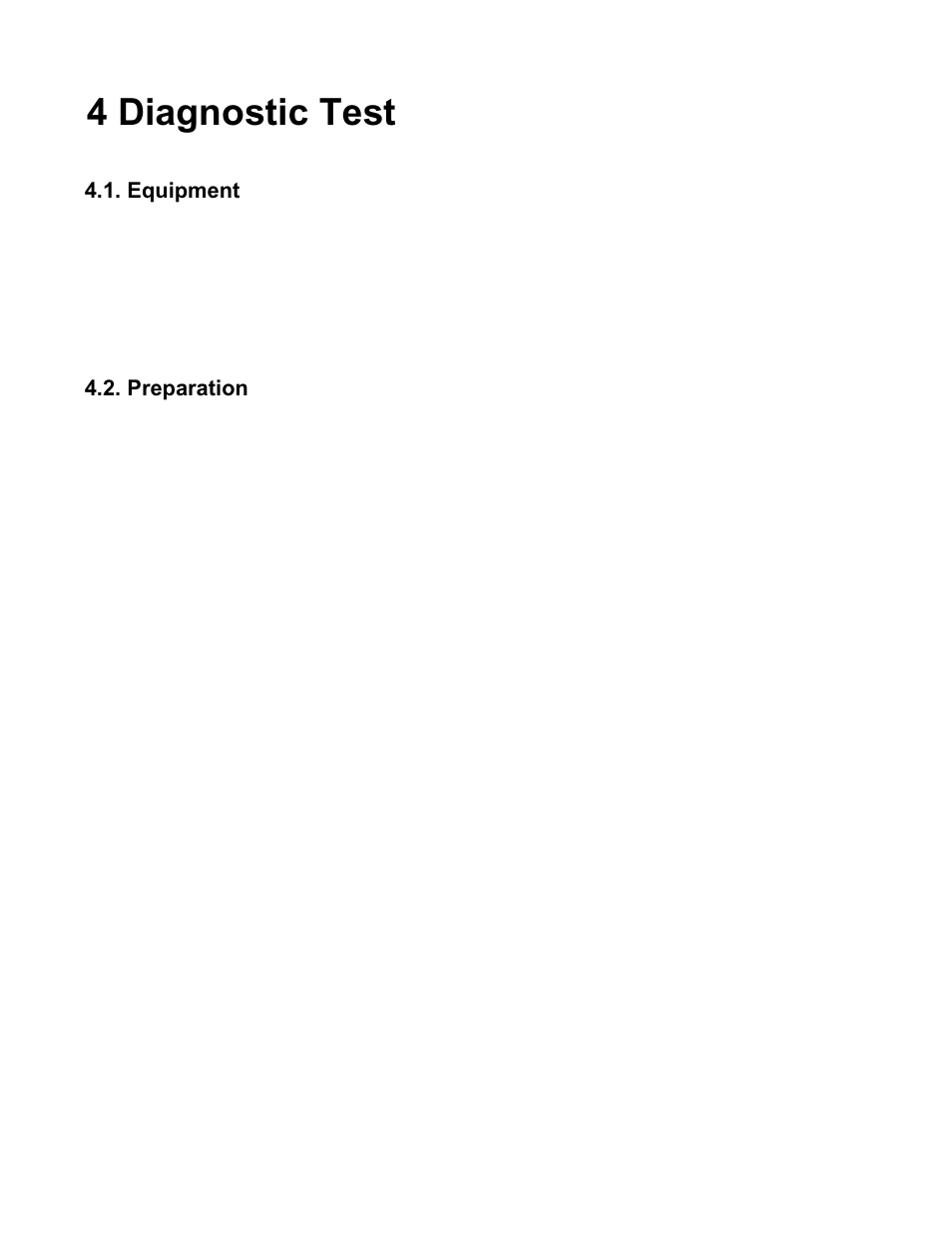 4 diagnostic test, Diagnostic test procedure 4.1. equipment, Preparation | Matsushita CF-18JHU70TW User Manual | Page 11 / 38