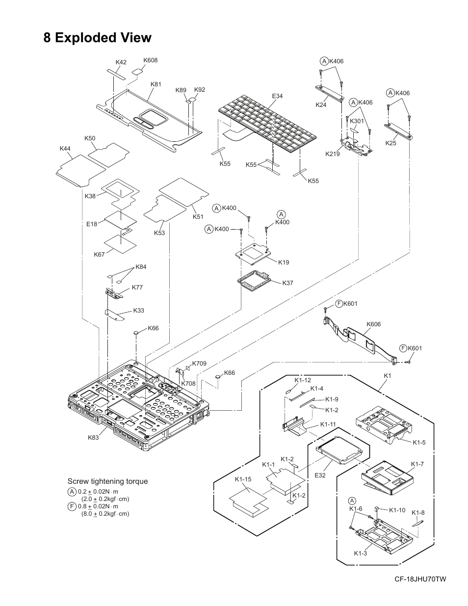 8 exploded view | Matsushita CF-18JHU70TW User Manual | Page 25 / 38
