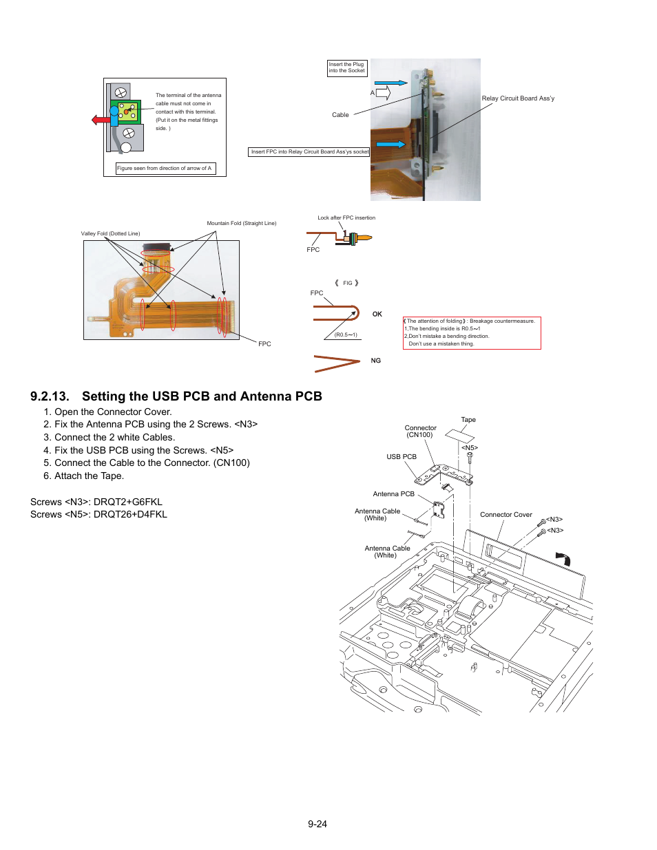 Setting the usb pcb and antenna pcb | Matsushita CF-30CTQAZBM User Manual | Page 46 / 66