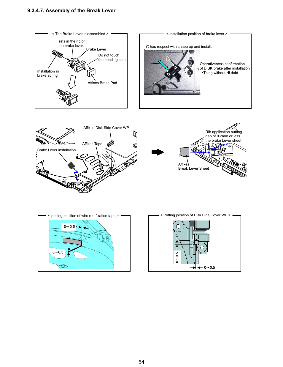Assembly of the break lever | Matsushita CF-Y5LWVYZ 1 2 User Manual | Page 54 / 96