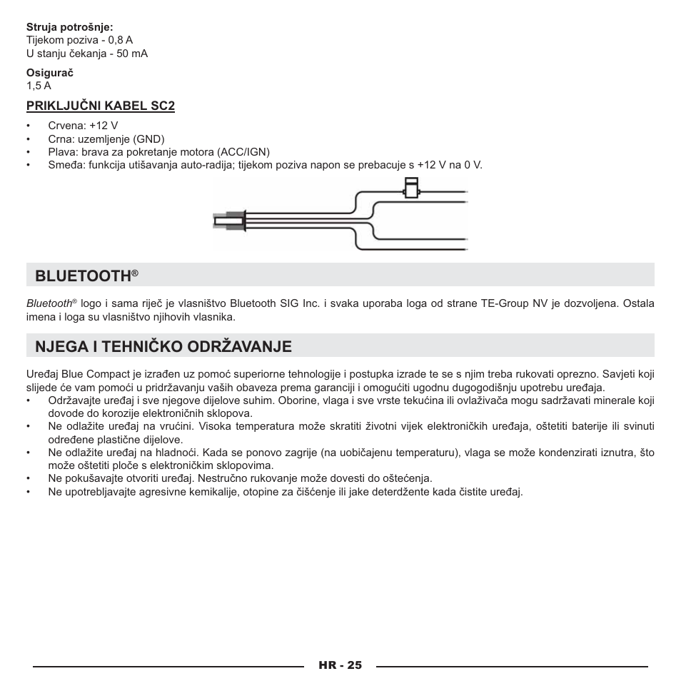 Bluetooth, Njega i tehničko održavanje | Mr Handsfree Blue Compact Microphone User Manual | Page 238 / 291