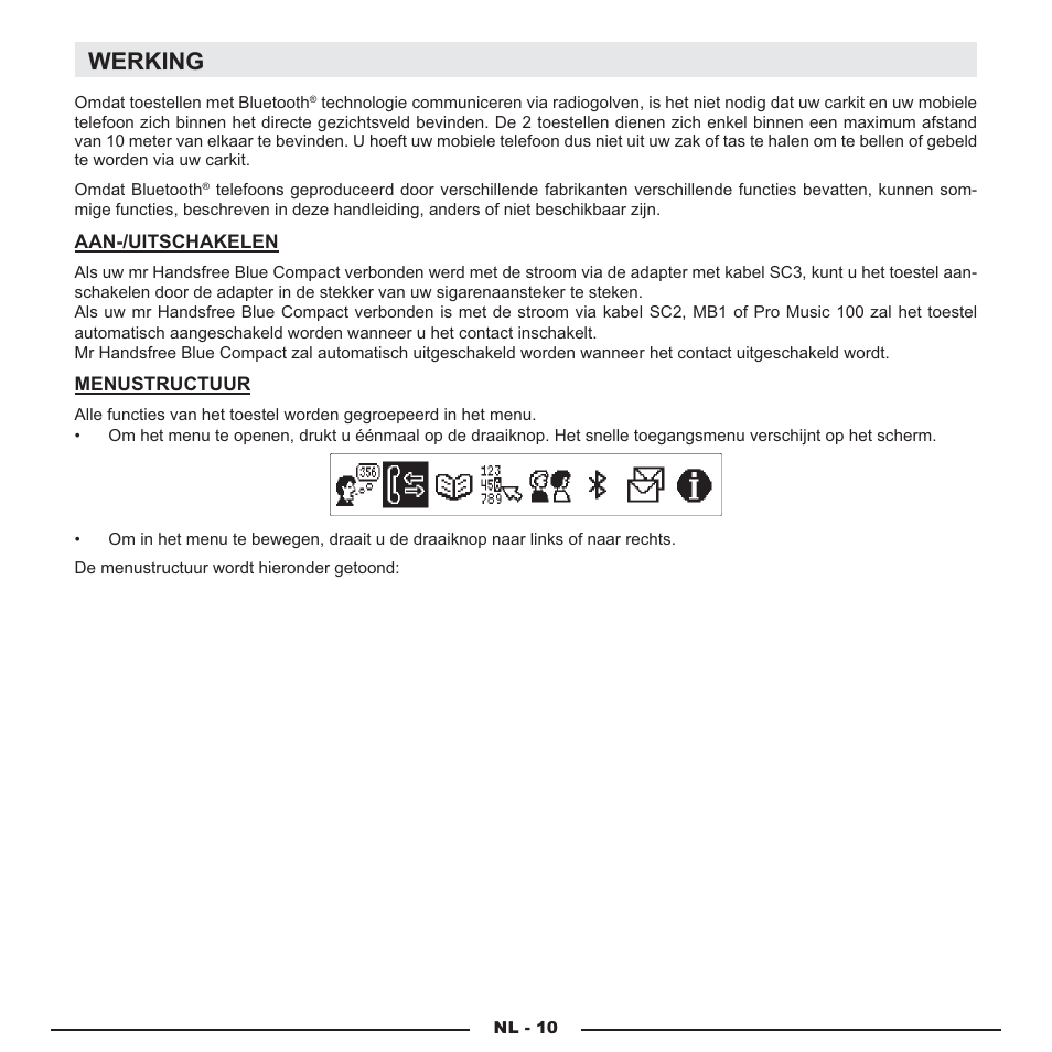 Werking | Mr Handsfree Blue Compact Microphone User Manual | Page 39 / 291