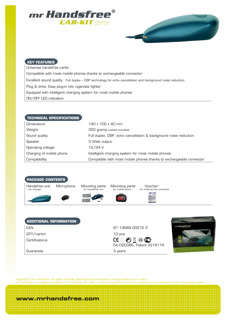 Mr Handsfree Carkit Pro 020386 User Manual | 1 page
