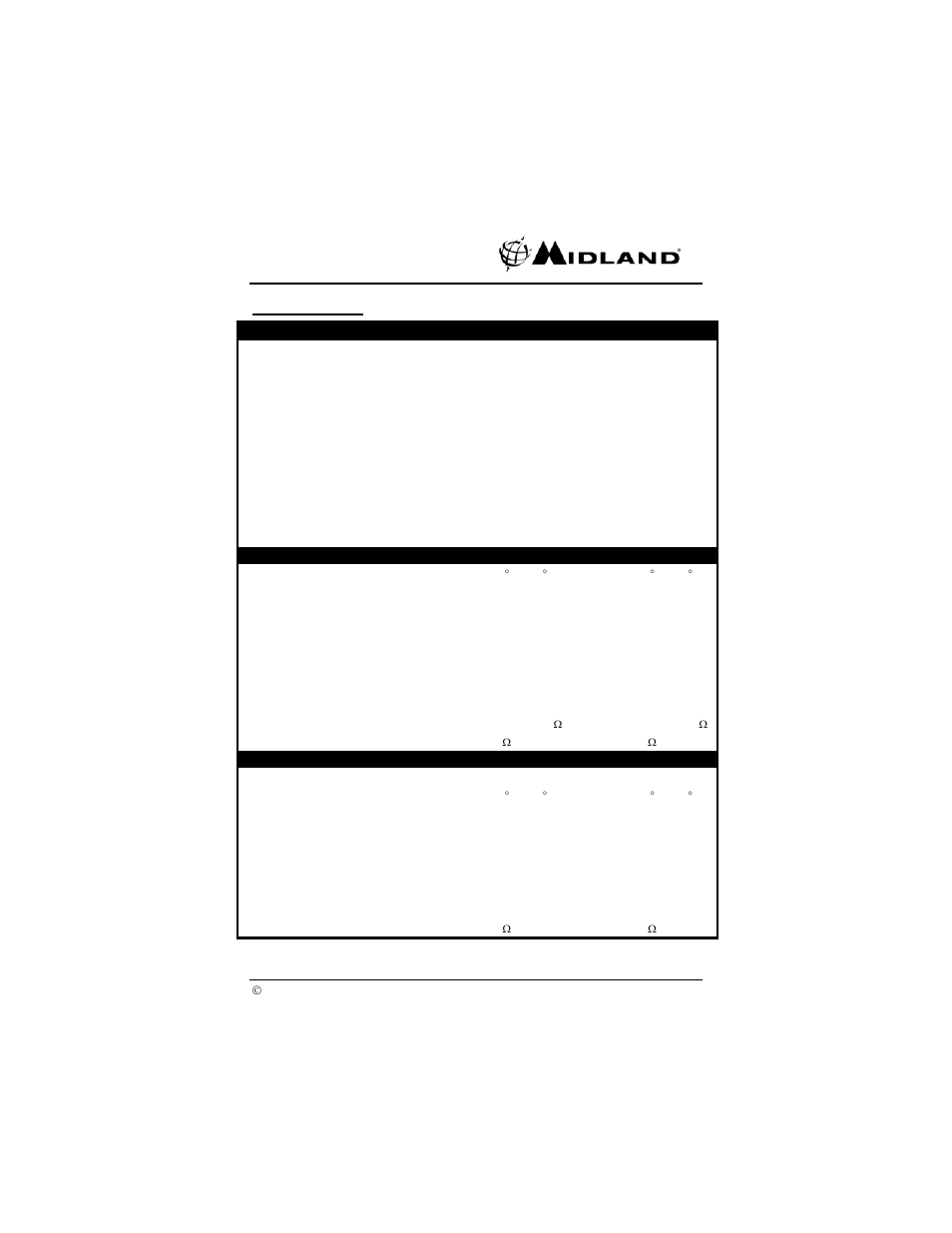 Specifications | Midland Radio MO-1008 User Manual | Page 23 / 27