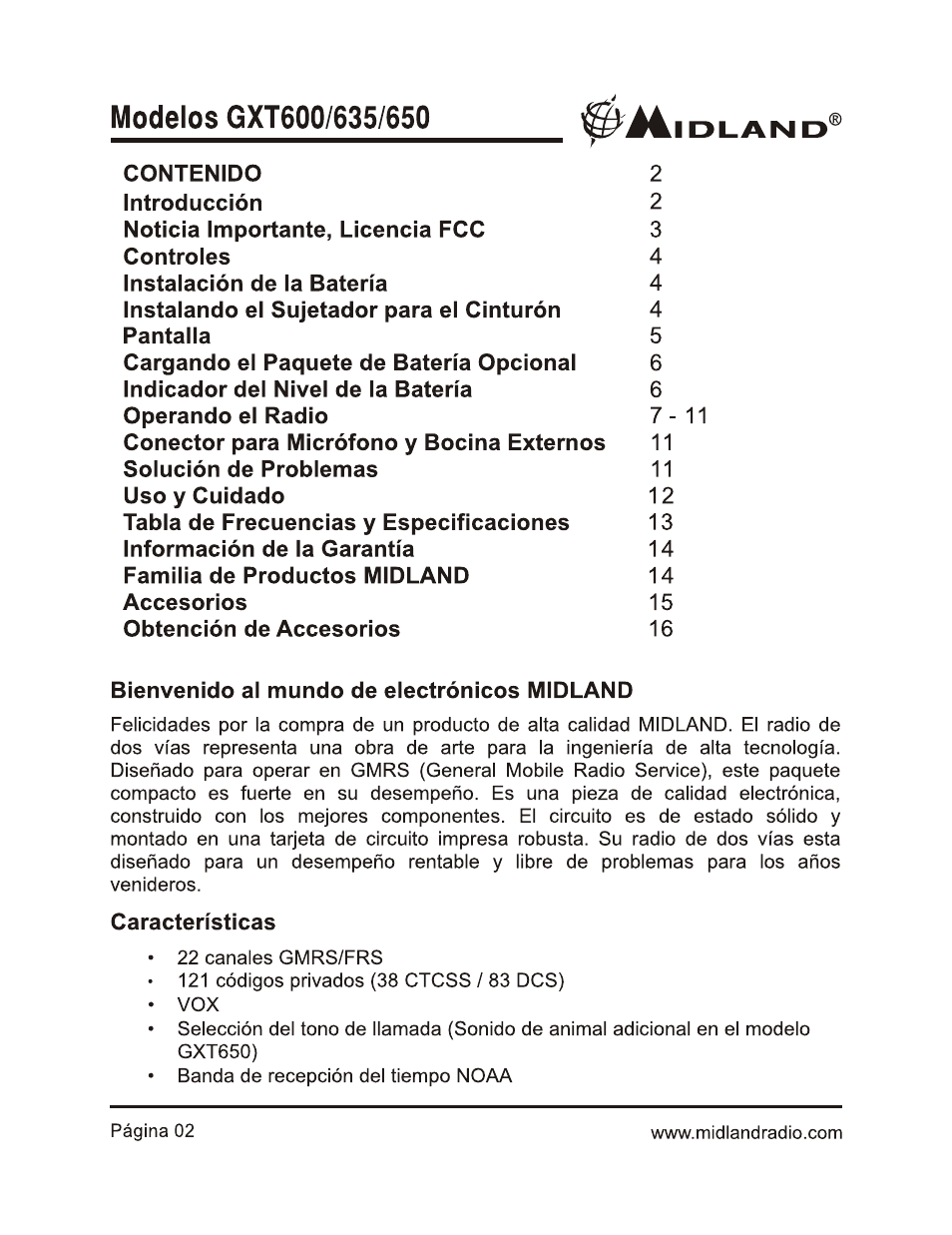 Midland Radio GXT600 User Manual | Page 26 / 40
