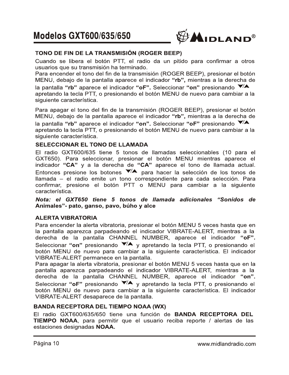 Midland Radio GXT600 User Manual | Page 34 / 40