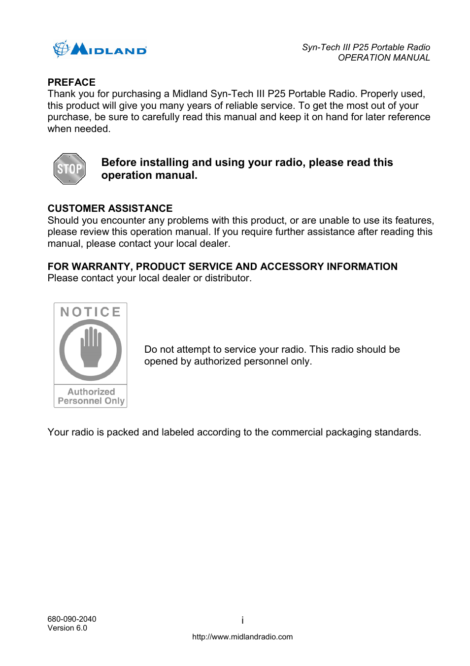 Midland Radio SYN-TECH III P25 User Manual | Page 2 / 76