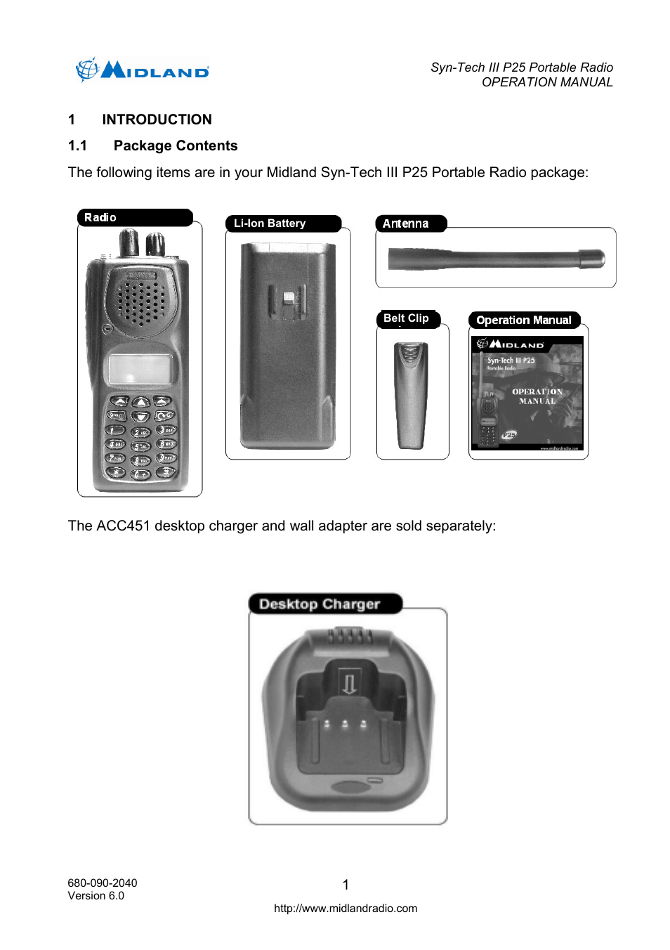 Introduction, Package contents | Midland Radio SYN-TECH III P25 User Manual | Page 9 / 76
