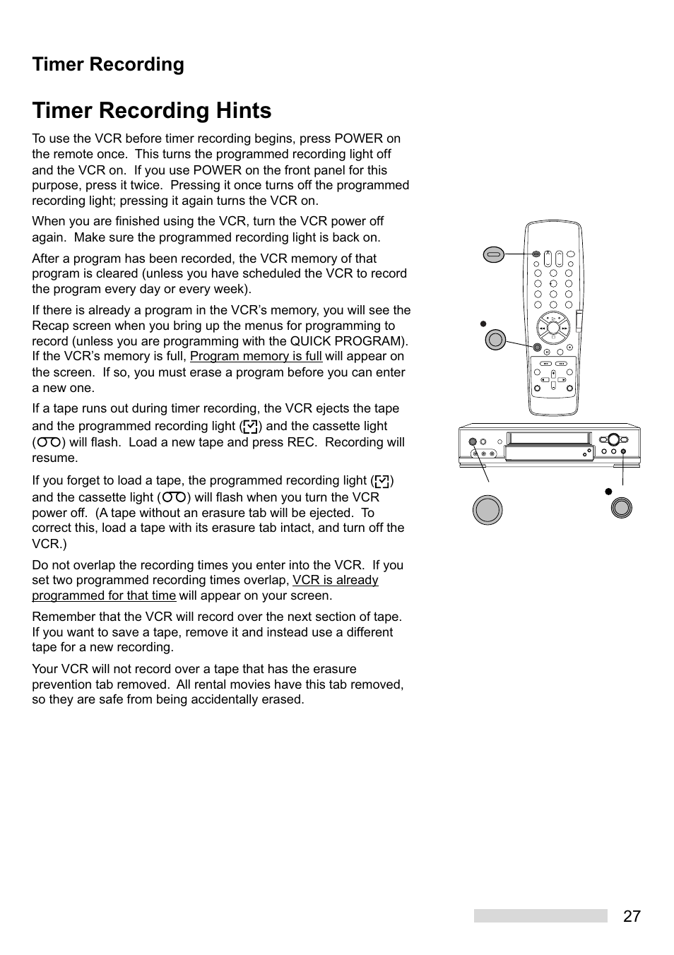 Timer recording hints, Timer recording | Mitsumi electronic HS-U449 User Manual | Page 29 / 56