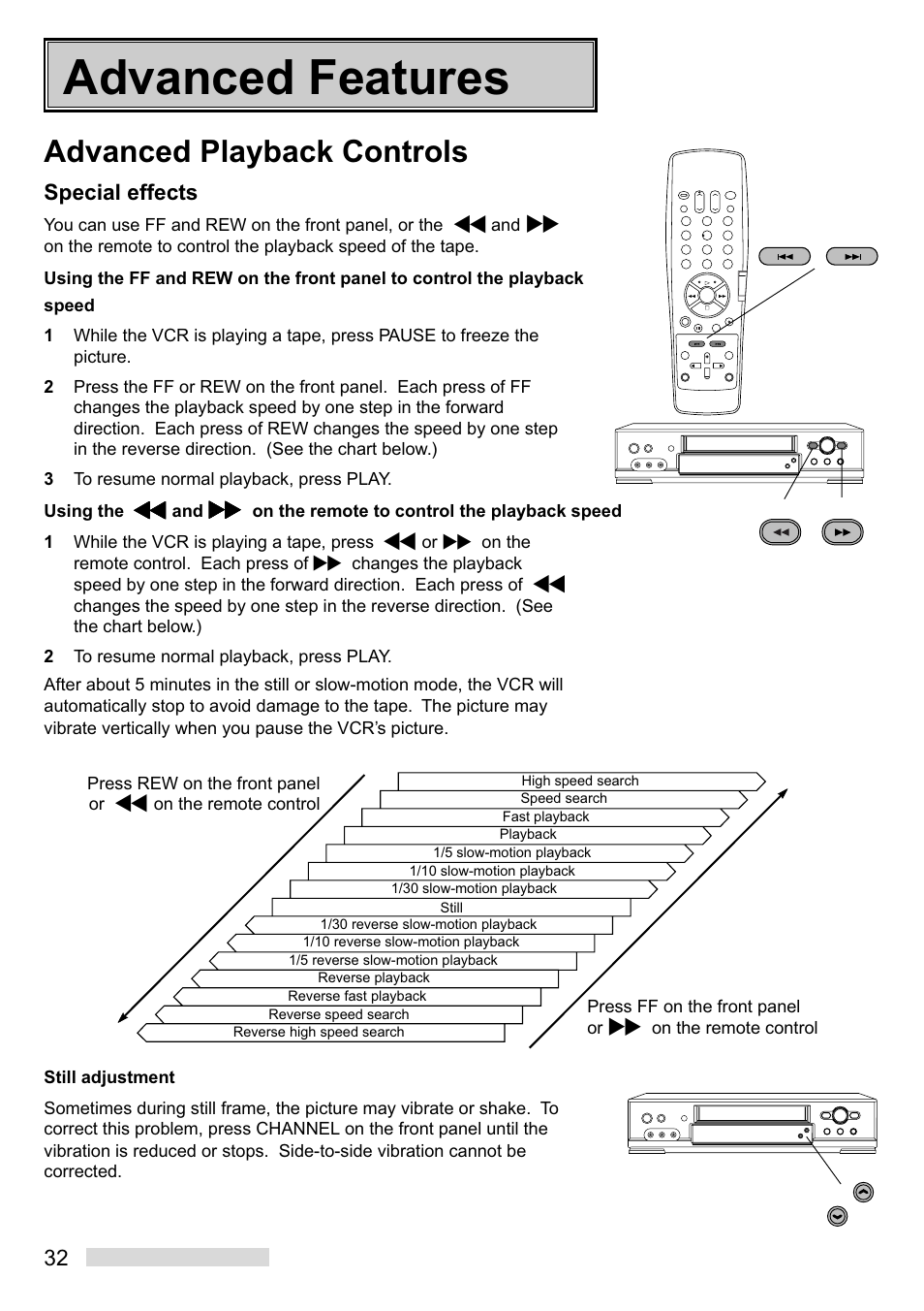 Advanced features, Advanced playback controls, Special effects | Mitsumi electronic HS-U449 User Manual | Page 34 / 56