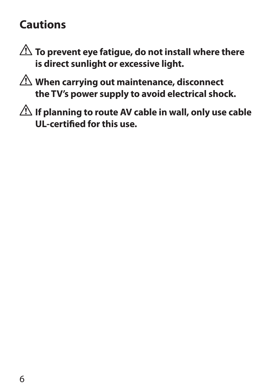 Cautions | Monster Cable PERFECTVIEW 400S User Manual | Page 10 / 72