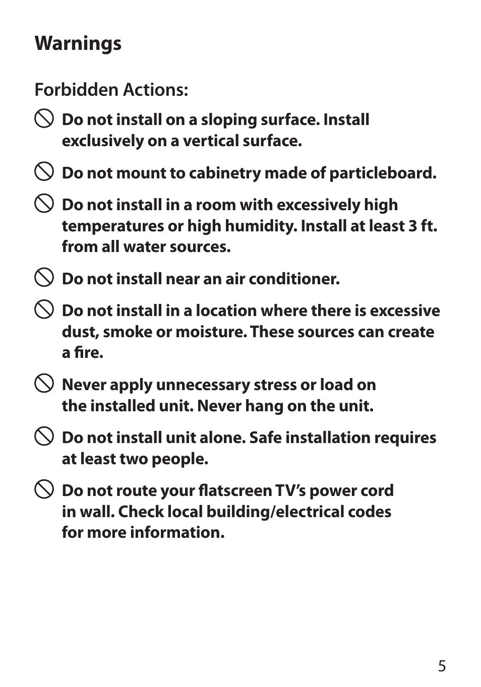 Warnings | Monster Cable PERFECTVIEW 400S User Manual | Page 9 / 72