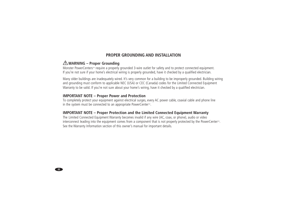 Monster Power HTFS500 POWERCENTER User Manual | Page 5 / 25