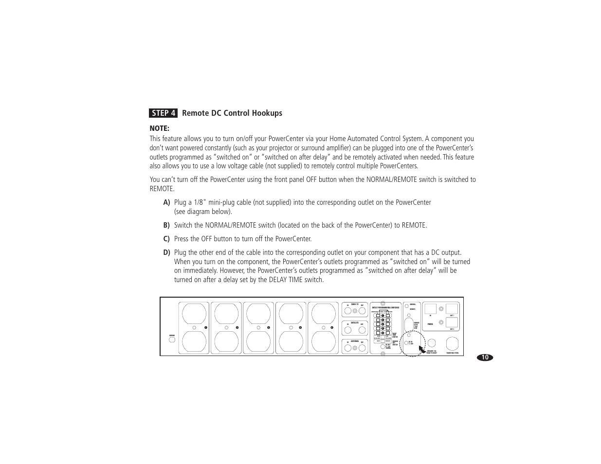 Step 4 remote dc control hookups | Monster Power HTS 5000 User Manual | Page 16 / 41