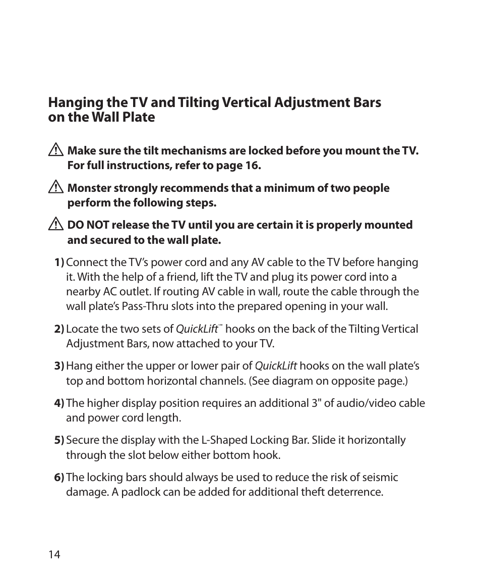 Monster Power FlatScreen Mount SmartViewTM 300M User Manual | Page 18 / 72