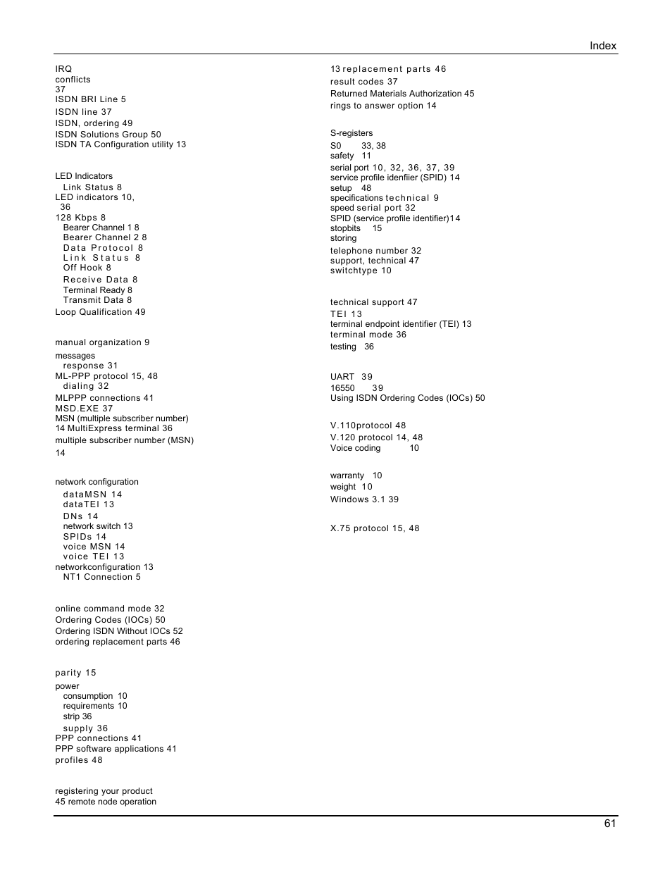 Multi Tech Equipment MTA128ST User Manual | Page 61 / 61