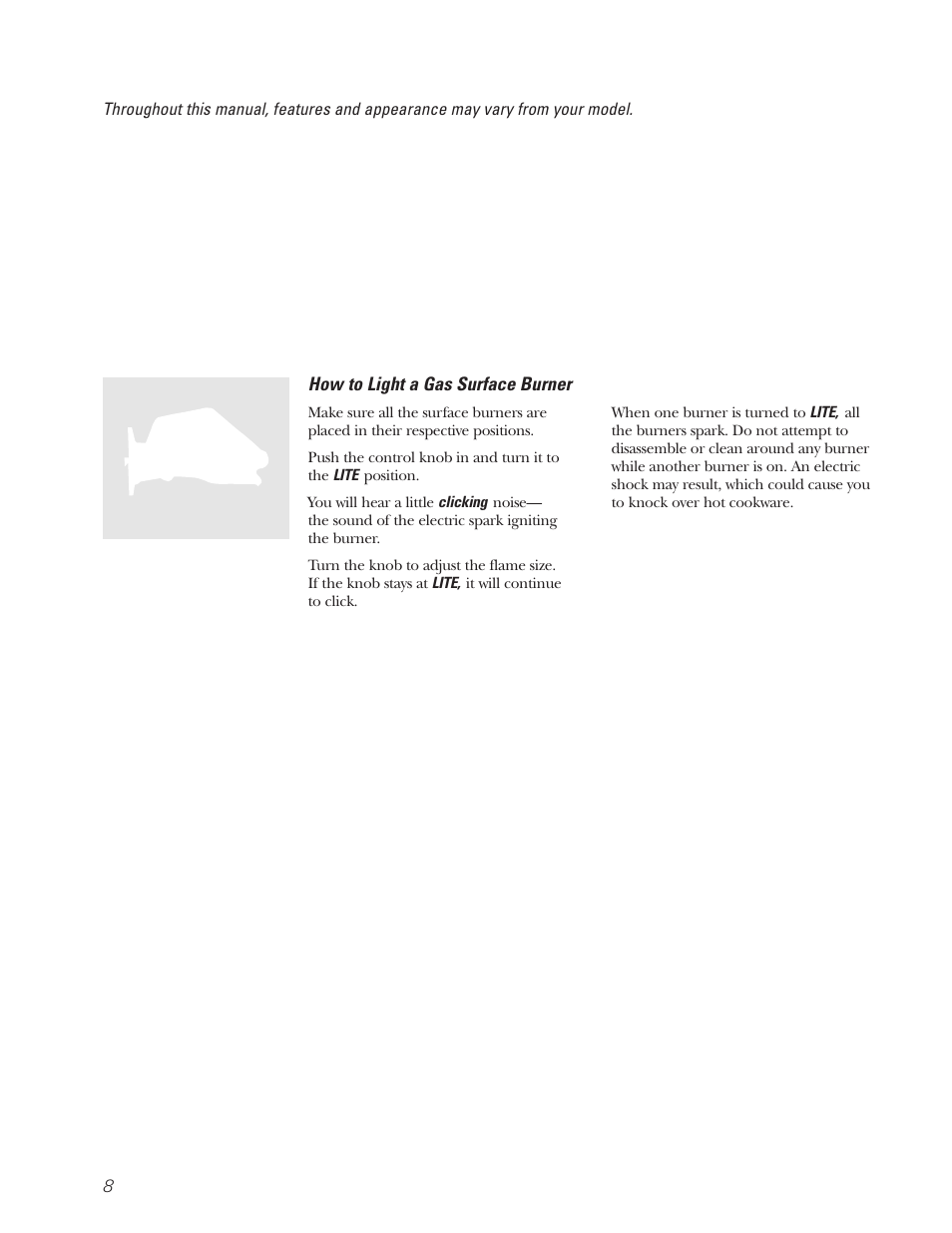 Surface cooking, Surface cooking –10 | Mabe Canada JGB918 User Manual | Page 8 / 64