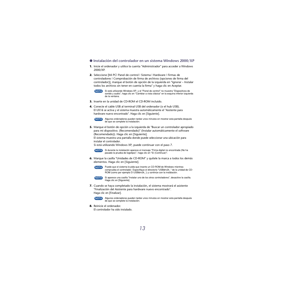 Consulten la | Musica UX16 User Manual | Page 13 / 33