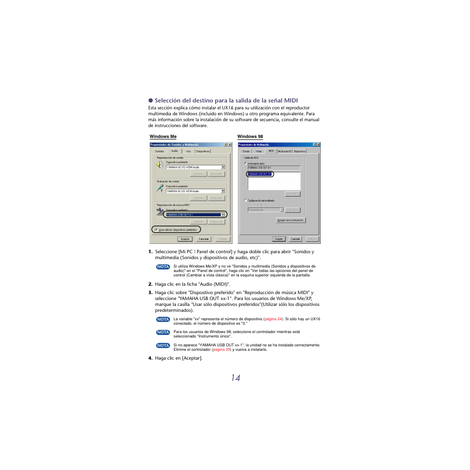 Musica UX16 User Manual | Page 14 / 33